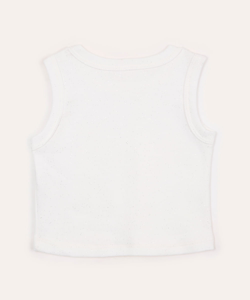regata de algodão infantil com glitter off white