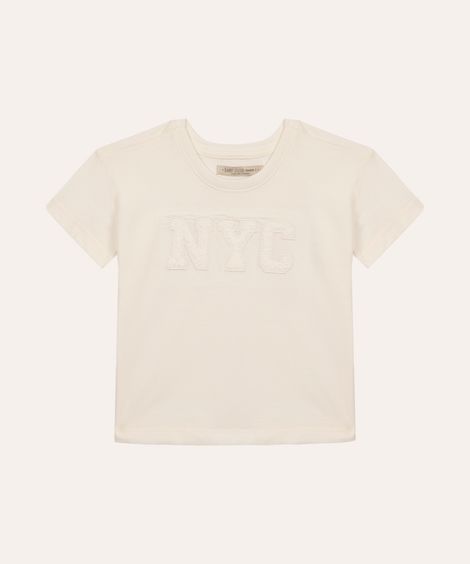 camiseta de algodão infantil nyc off white