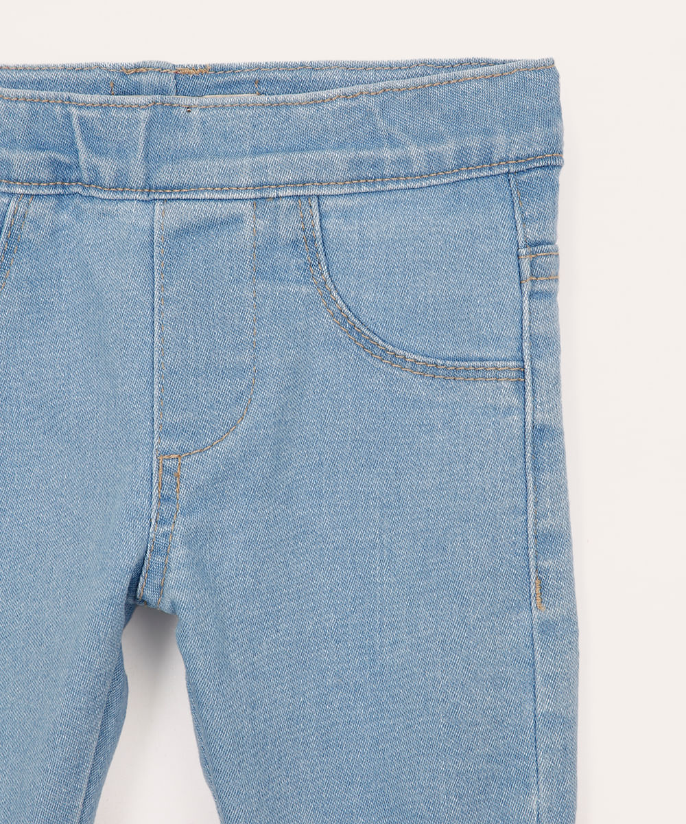 calça legging infantil jeans azul
