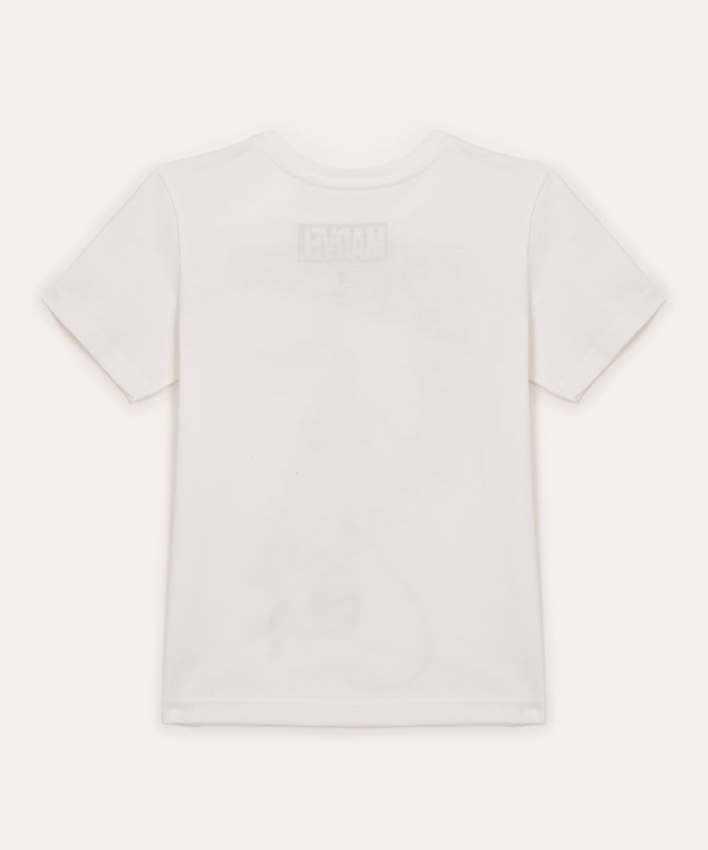 camiseta de algodão infantil homem aranha off white
