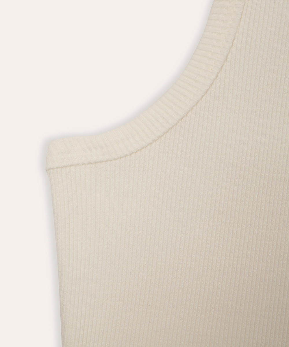cropped juvenil ombro único off white