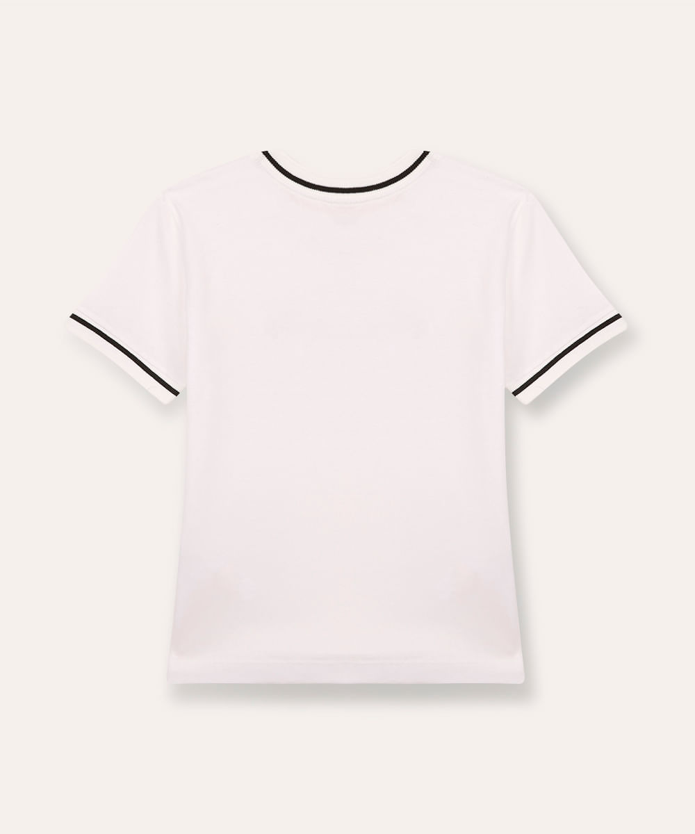 camiseta de algodão infantil street concept branca