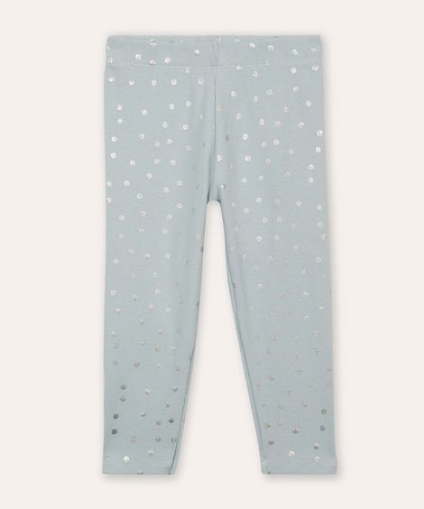 calça legging infantil poá azul