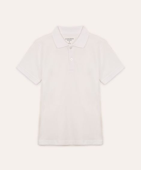 polo de algodão infantil manga curta off white
