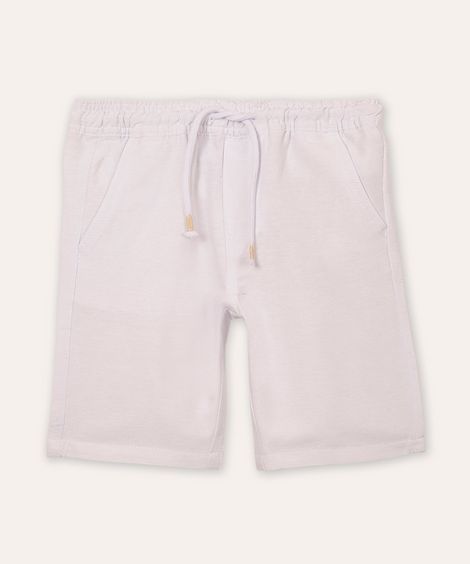 bermuda infantil com bolsos texturizada branca