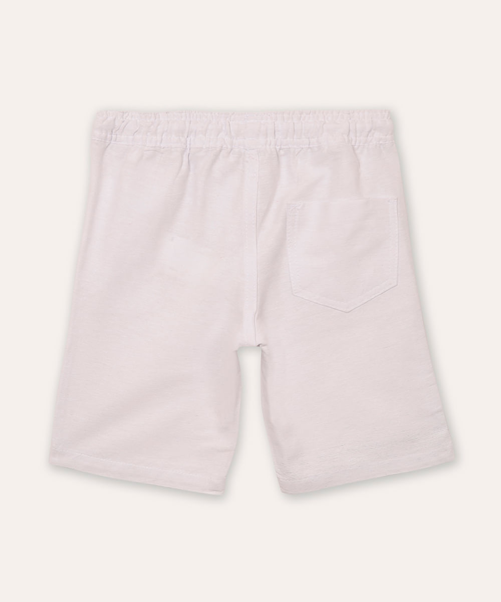 bermuda infantil com bolsos texturizada branca
