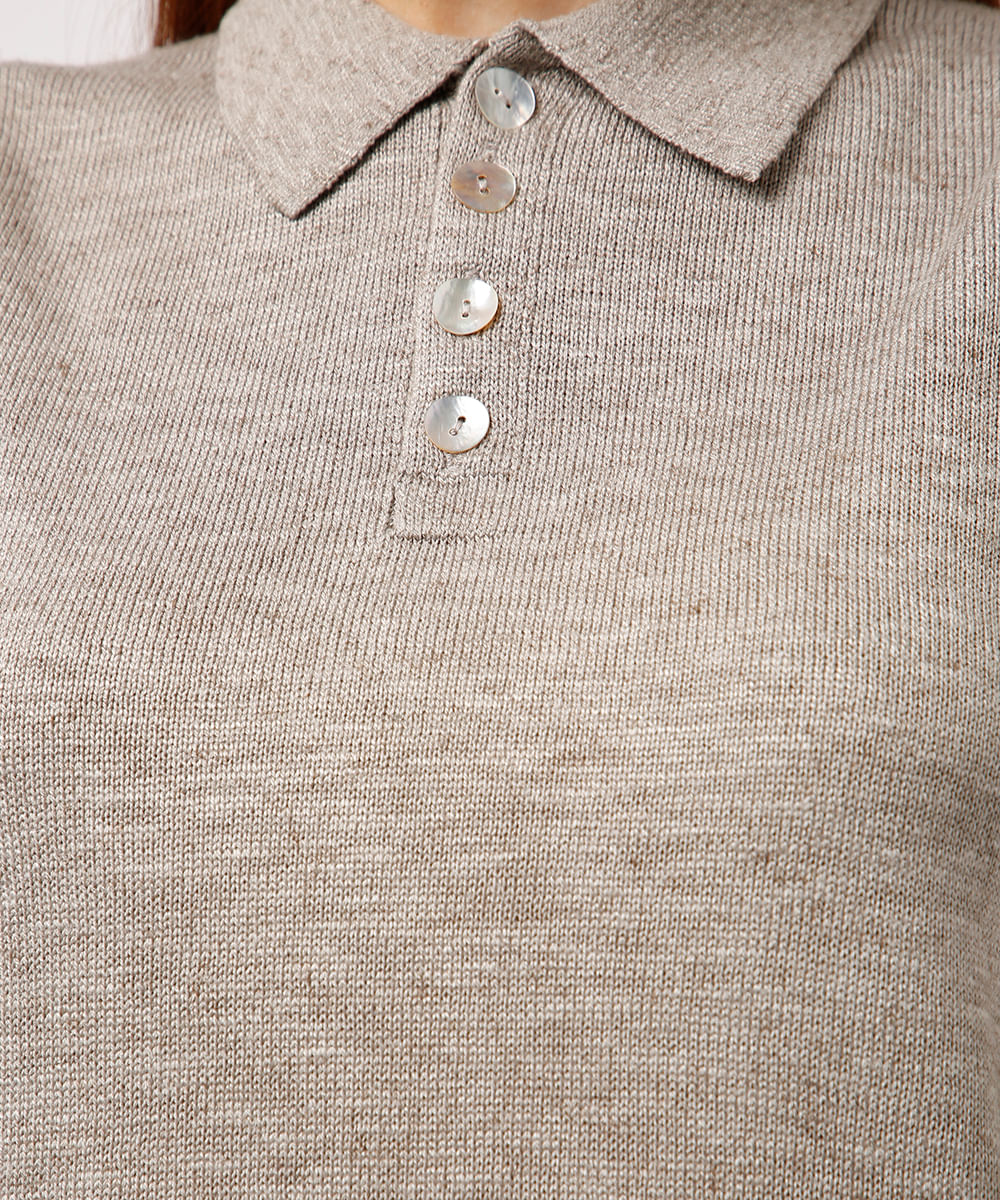 polo de tricot mindset cinza