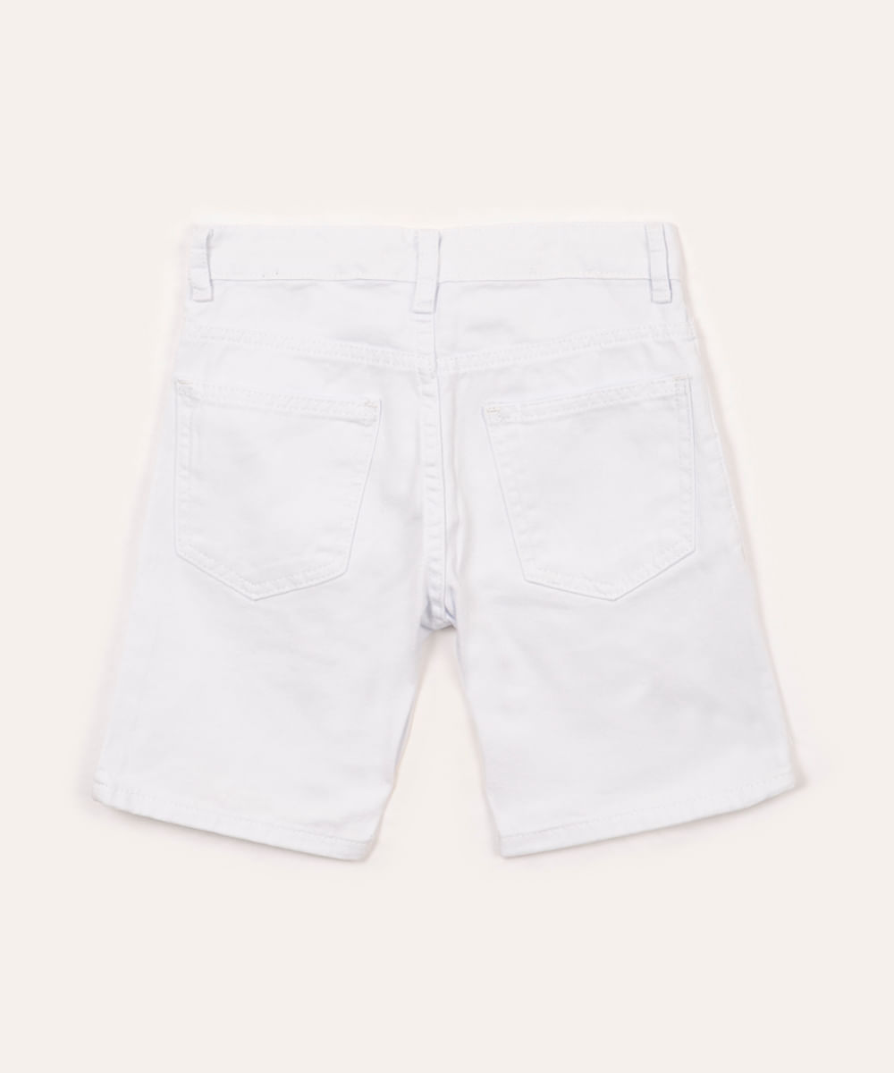 bermuda infantil de sarja destroyed com bolso branco