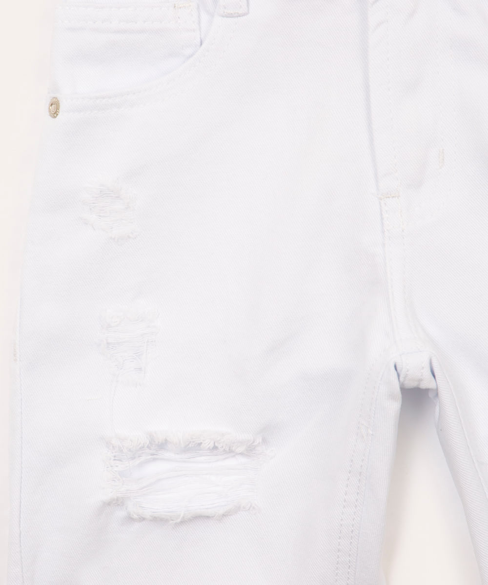 bermuda infantil de sarja destroyed com bolso branco