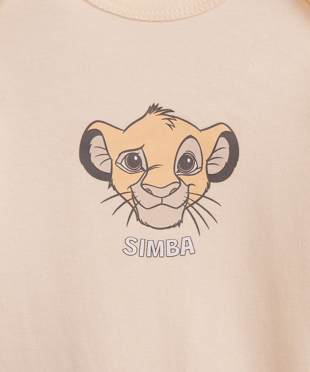 body infantil de algodão simba bege