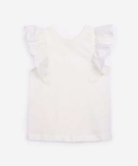regata de algodão infantil com babados off white
