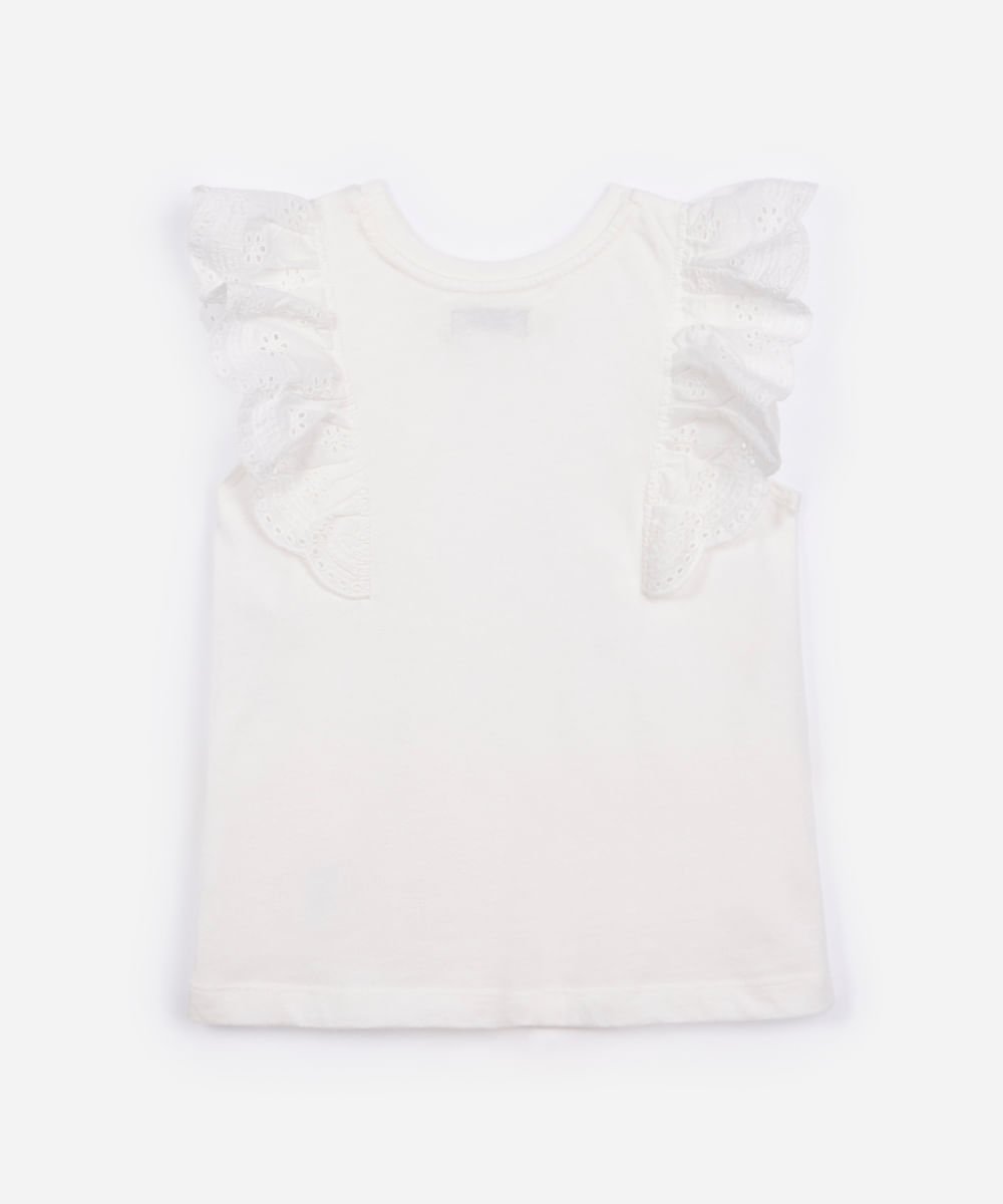 regata de algodão infantil com babados off white
