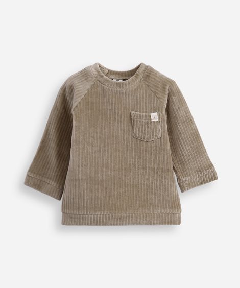 blusão de plush infantil texturizado verde