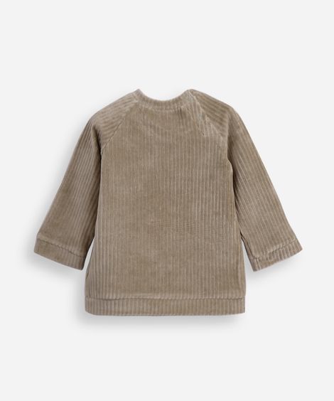 blusão de plush infantil texturizado verde