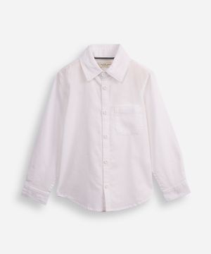 camisa de algodão infantil com bolso off white