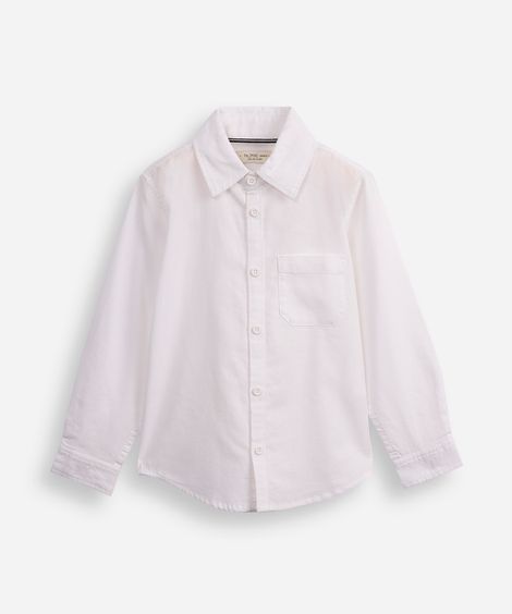 camisa de algodão infantil com bolso off white