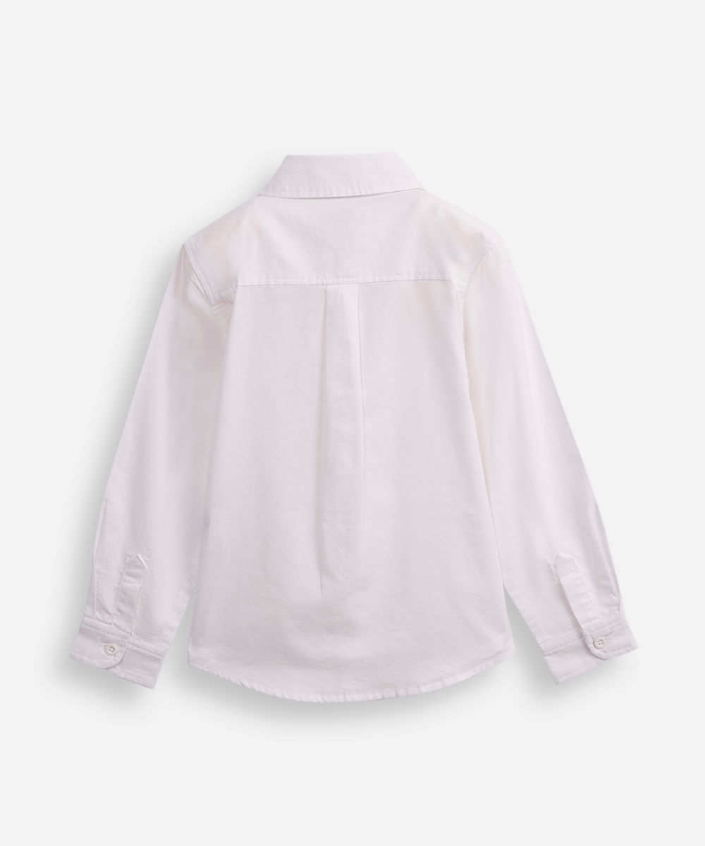 camisa de algodão infantil com bolso off white