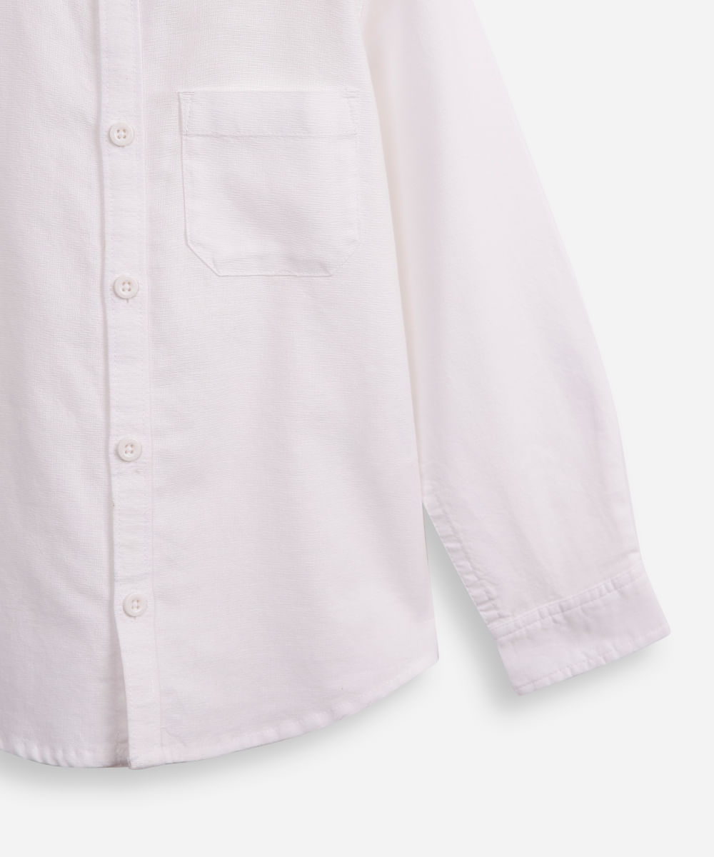 camisa de algodão infantil com bolso off white