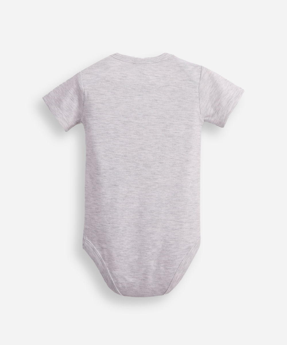 body infantil de algodão eu amo a mamãe cinza