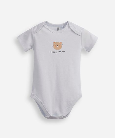 body infantil de algodão só não aperta tá azul