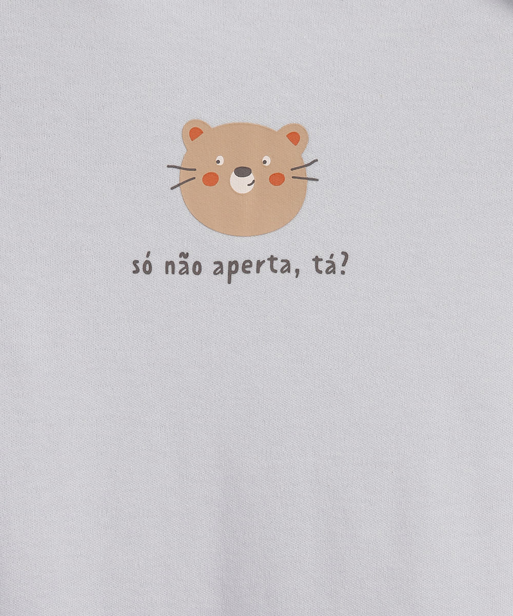 body infantil de algodão só não aperta tá azul