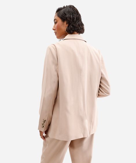 blazer de alfaiataria feminino com viscose bege