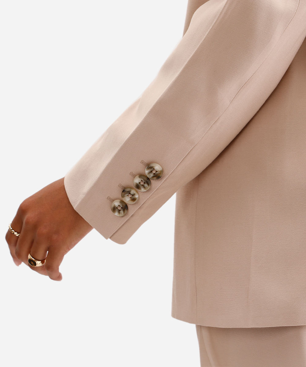 blazer de alfaiataria feminino com viscose bege