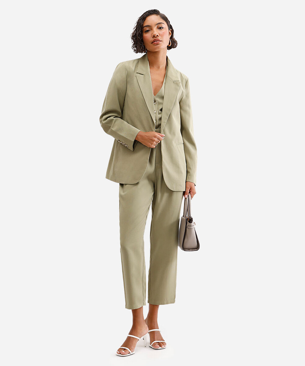 blazer de alfaiataria feminino com viscose verde