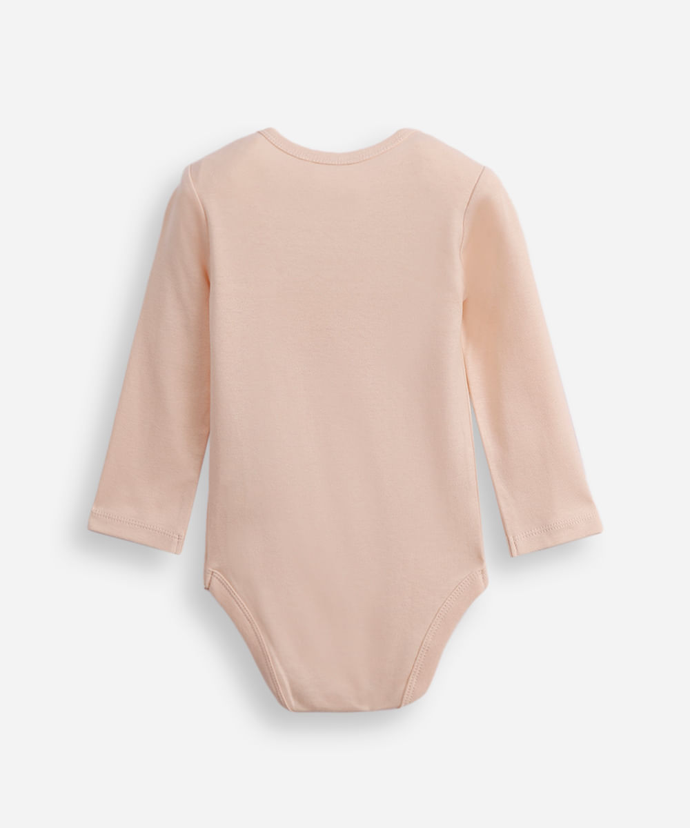 body infantil de algodão gatinha da casa bege