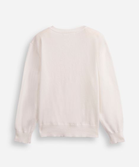cardigan de algodão infantil canelado off white