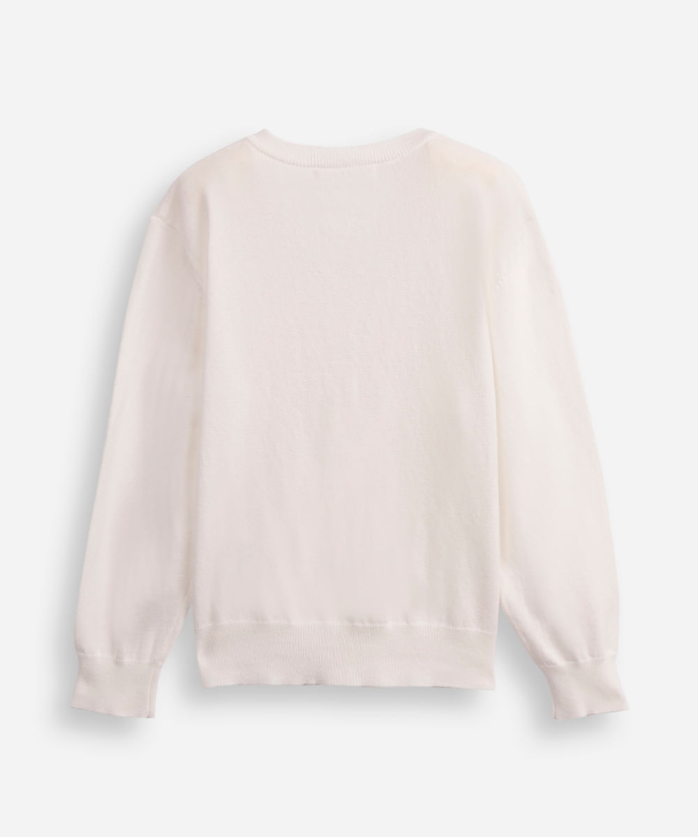 cardigan de algodão infantil canelado off white