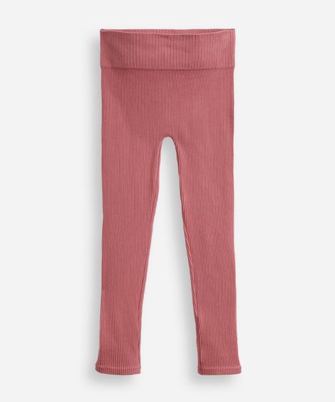 calça legging infantil de poliamida sem costura rosa