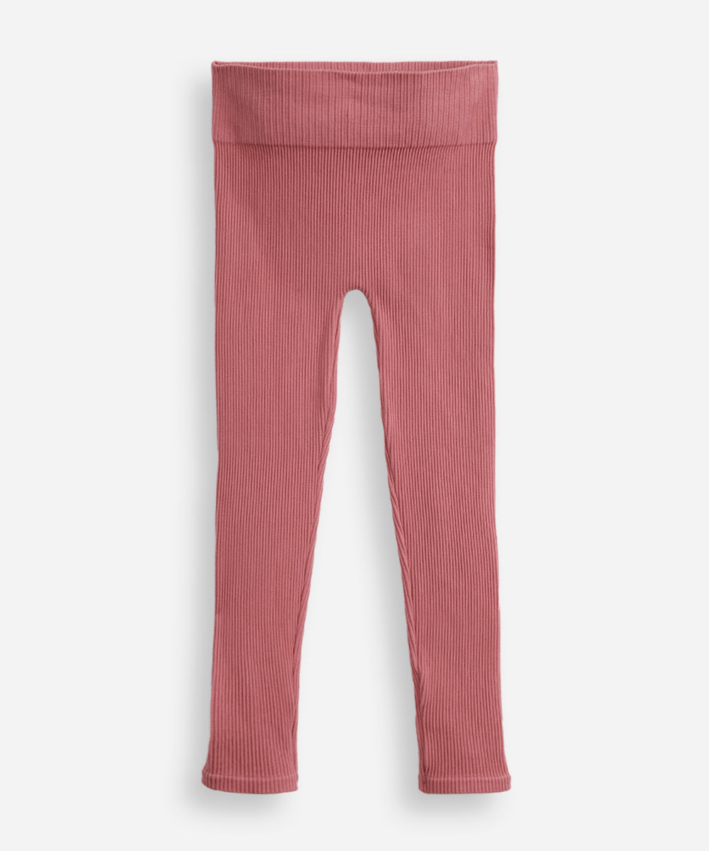 calça legging infantil de poliamida sem costura rosa