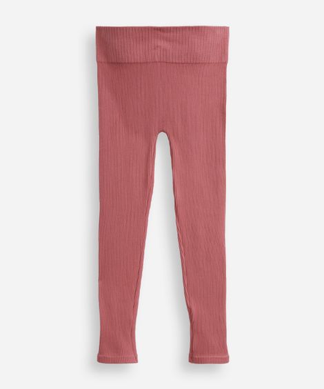 calça legging infantil de poliamida sem costura rosa