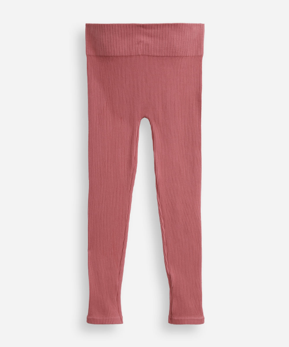 calça legging infantil de poliamida sem costura rosa