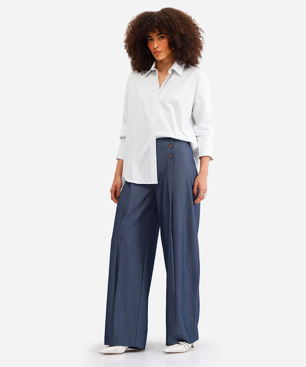 camisa oversized feminina de algodão off white