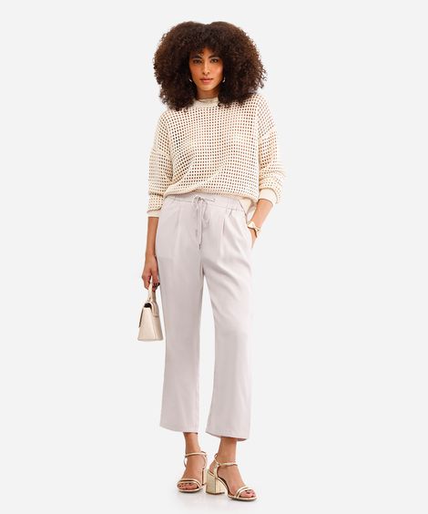 calça jogger feminina de viscose bege