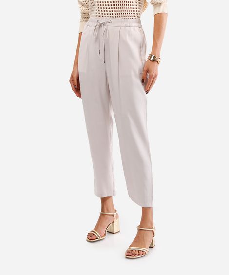 calça jogger feminina de viscose bege
