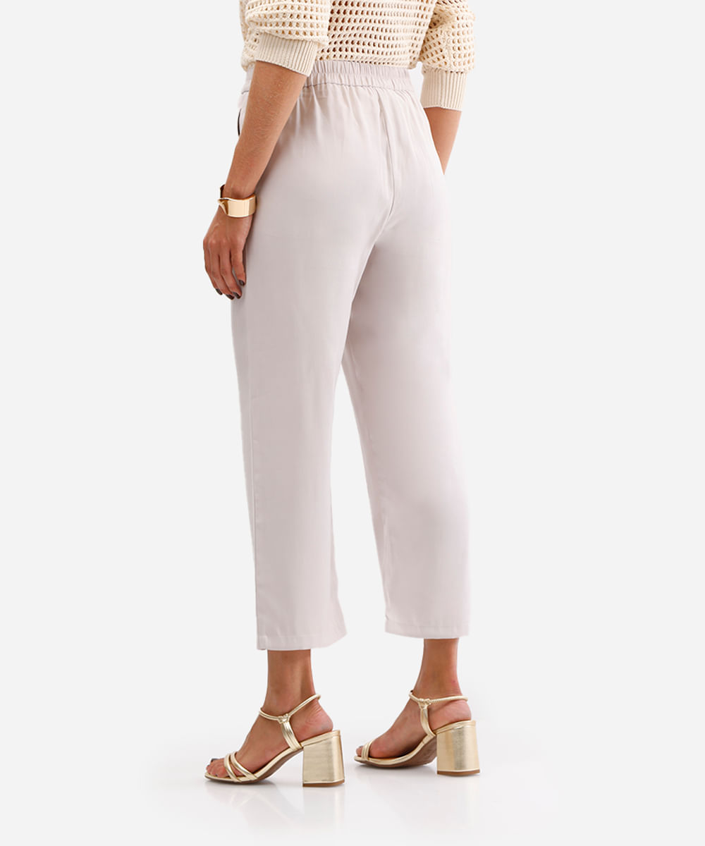 calça jogger feminina de viscose bege