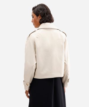 jaqueta feminina de poliuretano bege