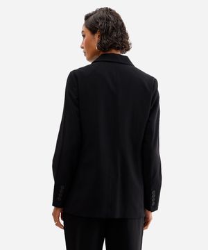 blazer de alfaiataria feminino com viscose preto