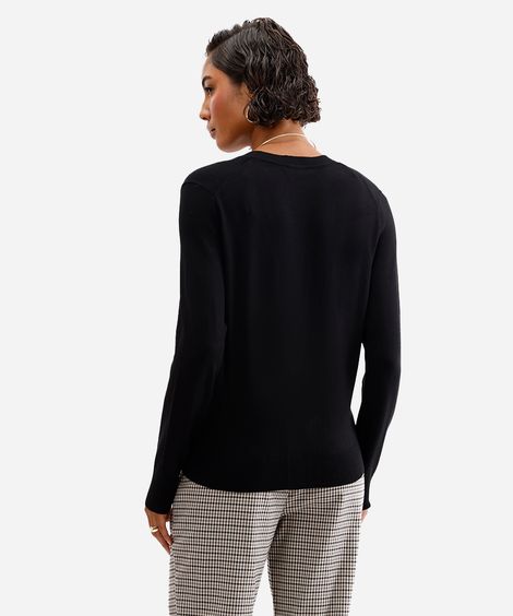 cardigan feminino de viscose preto