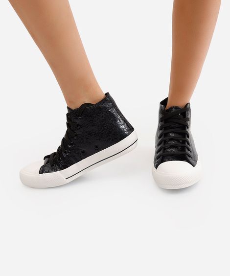 tênis casual texturizado preto