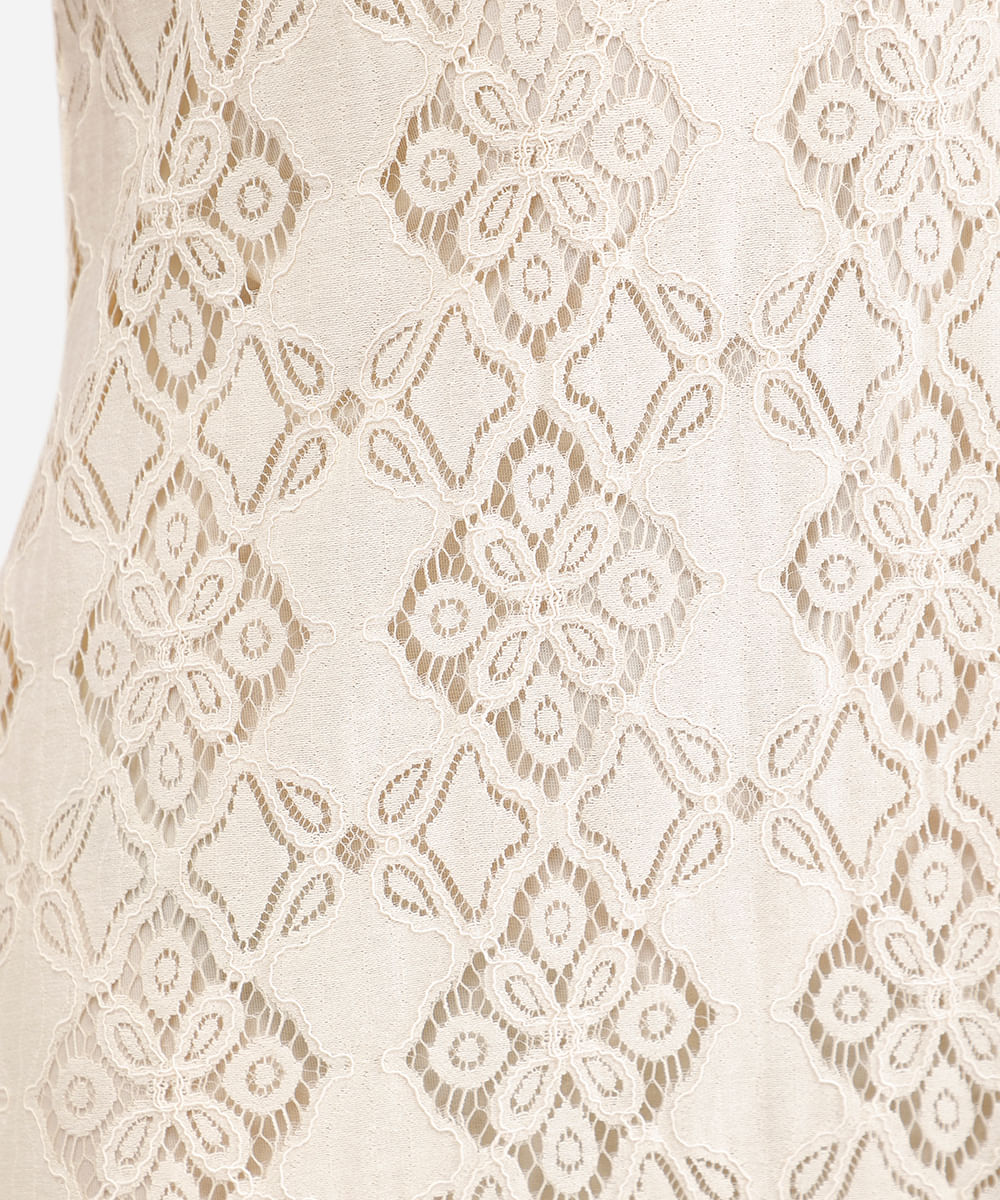vestido longo feminino de renda bege