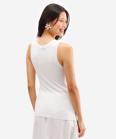 regata feminina de tricot off white