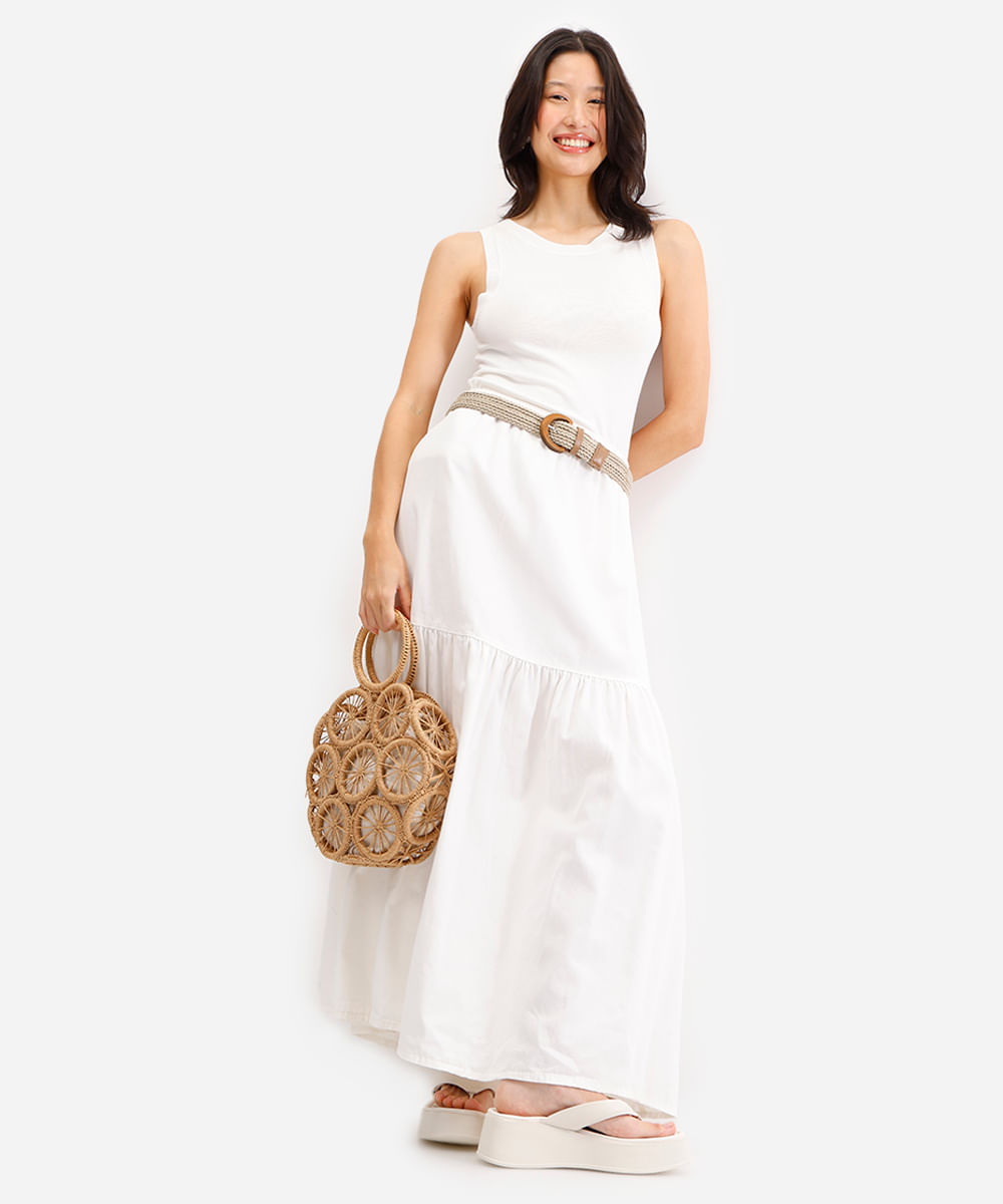 regata feminina de tricot off white