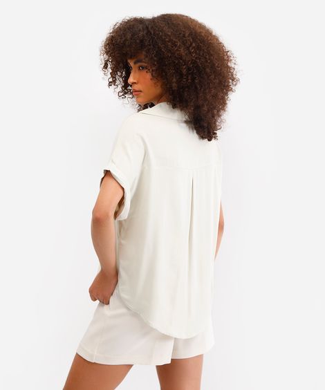 camisa feminina de viscose manga curta verde