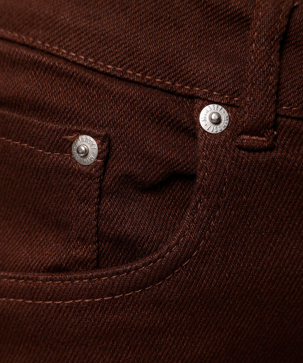 calça reta new york feminina de sarja mindset marrom