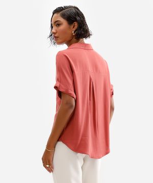 camisa feminina de viscose manga curta vermelha