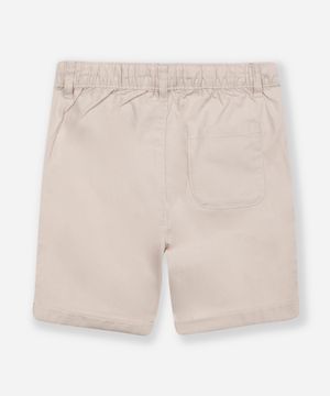 bermuda reta infantil com bolsos bege